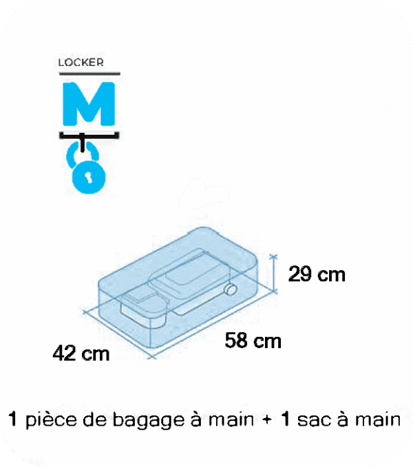 Dimensions du casier M du le consigne
