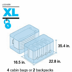 XL locker dimensions of Luggage storage